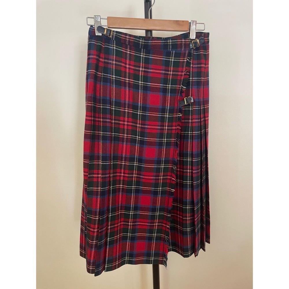 JG Hook Vintage Wool Plaid Kilt Waist 13 Length 27